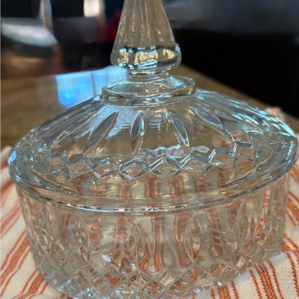 Crystal Glass Lidded Candy Bowl
